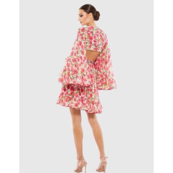 Mac Duggal Floral Cut Out V Neck Bell Sleeve
Mini Dress - Picture 2 of 9